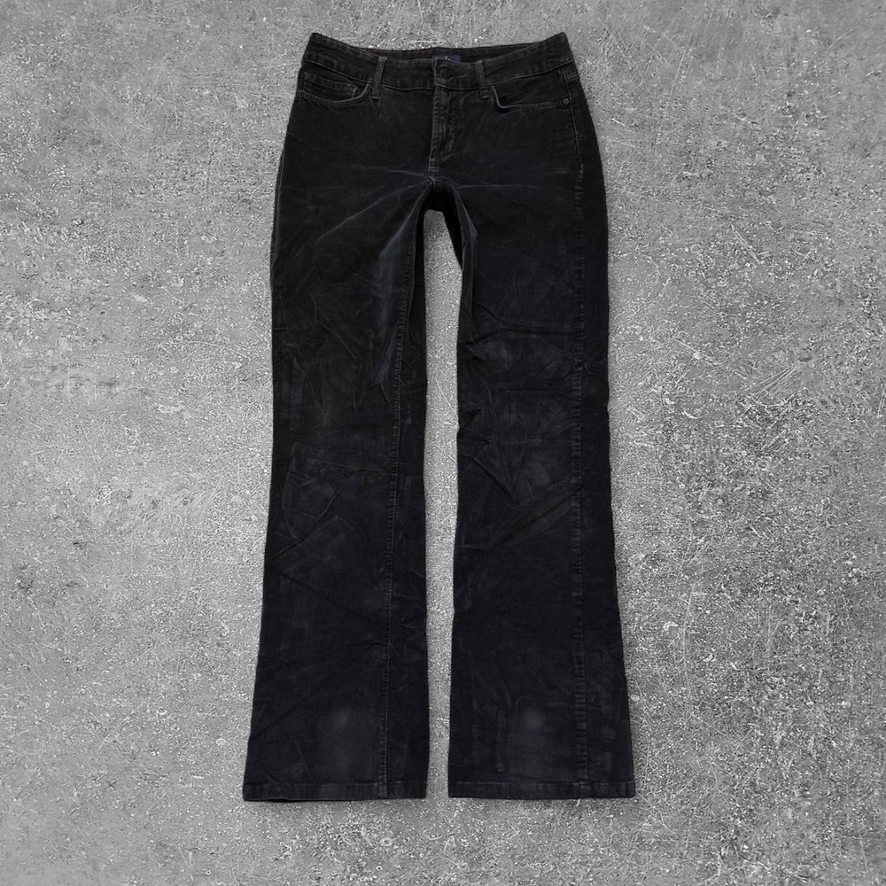 NYDJ Women Black Bootcut Corduroy Pants Size 4 Cotton Spandex Blend 90s Style